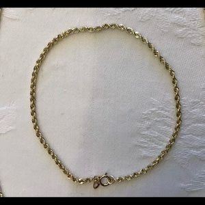 10k Gold 7” Rope Chain Braclet 2MM Thick New